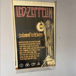 Bravado Led Zeppelin Stairway to Heaven Poster - Black, Red, Gold.